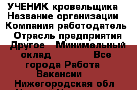 УЧЕНИК кровельщика › Название организации ­ Компания-работодатель › Отрасль предприятия ­ Другое › Минимальный оклад ­ 20 000 - Все города Работа » Вакансии   . Нижегородская обл.,Нижний Новгород г.